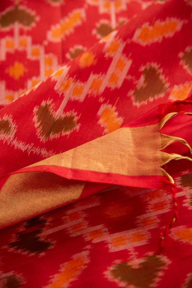 
                  
                    Pure Silk Ikat Saree
                  
                