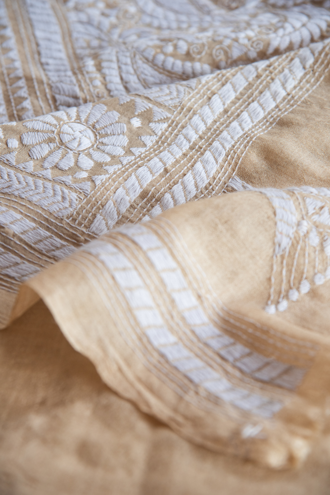 
                  
                    Tussar Silk Kantha Work
                  
                