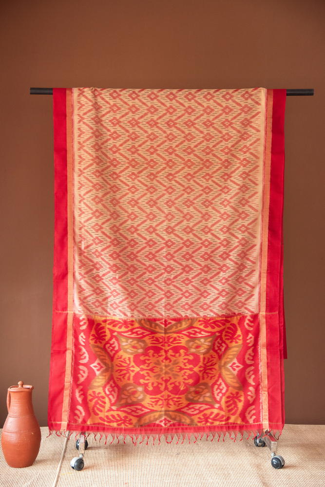 
                  
                    Silk Cotton Ikat Saree
                  
                