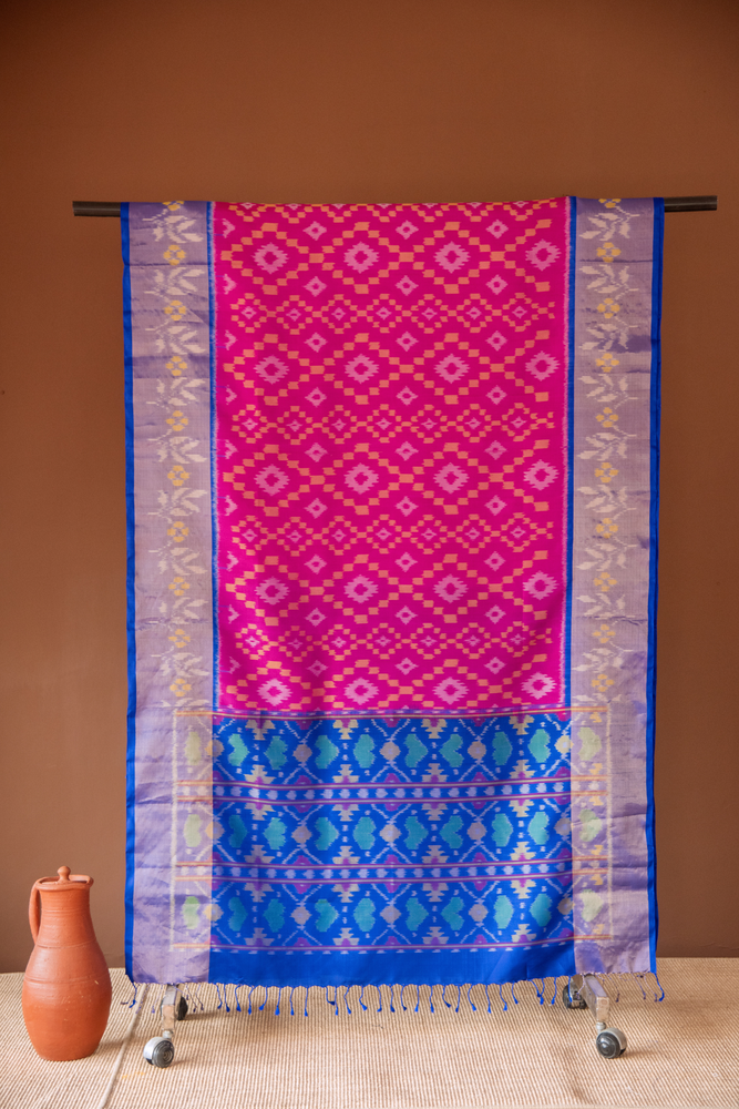 
                  
                    Pure Silk With ikkat Saree
                  
                