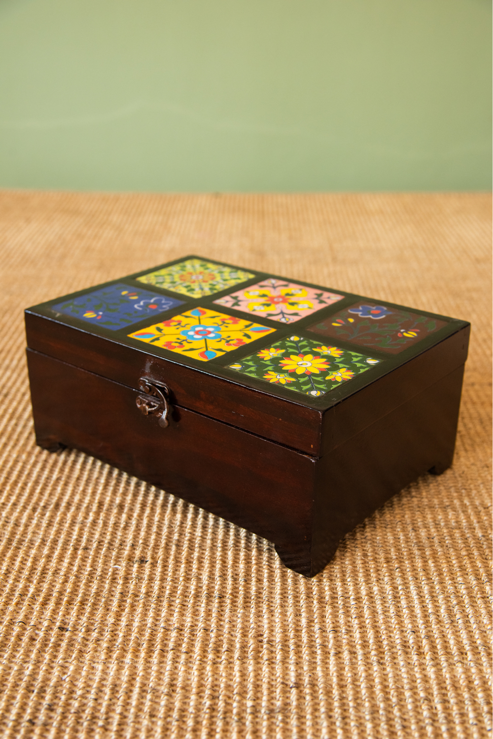 Wooden Plain Polish Tile Box