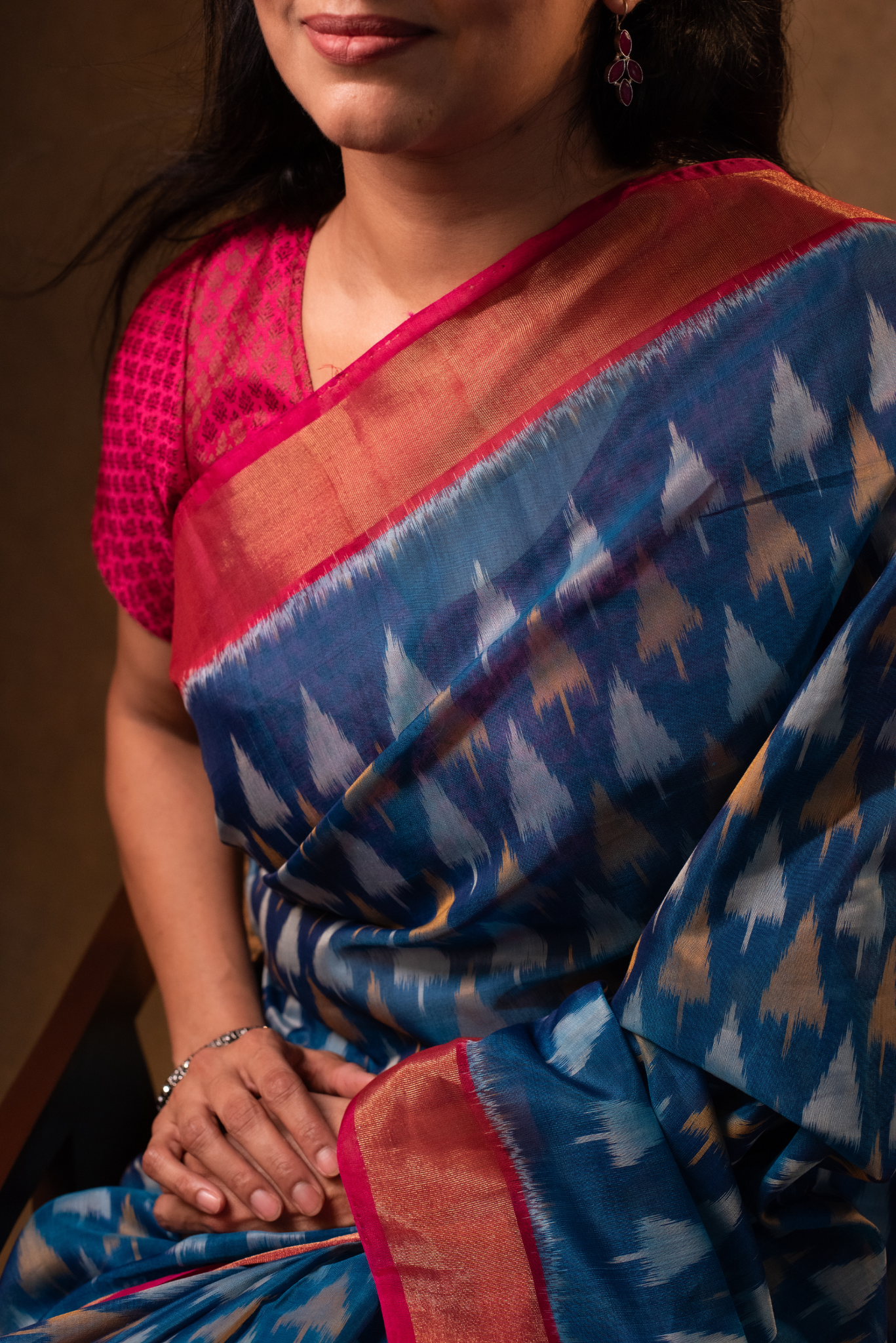 
                  
                    Silk Cotton Ikkat Saree
                  
                