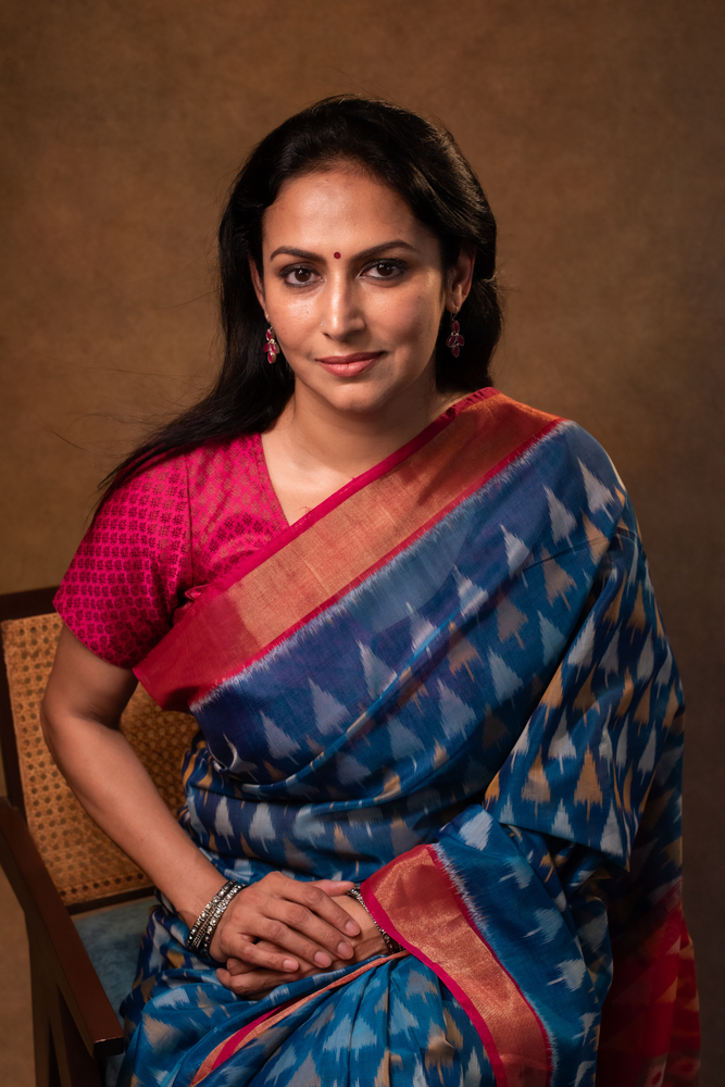 
                  
                    Silk Cotton Ikkat Saree
                  
                