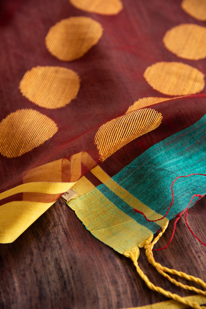 
                  
                    Linen Silk Jamdhani Saree
                  
                