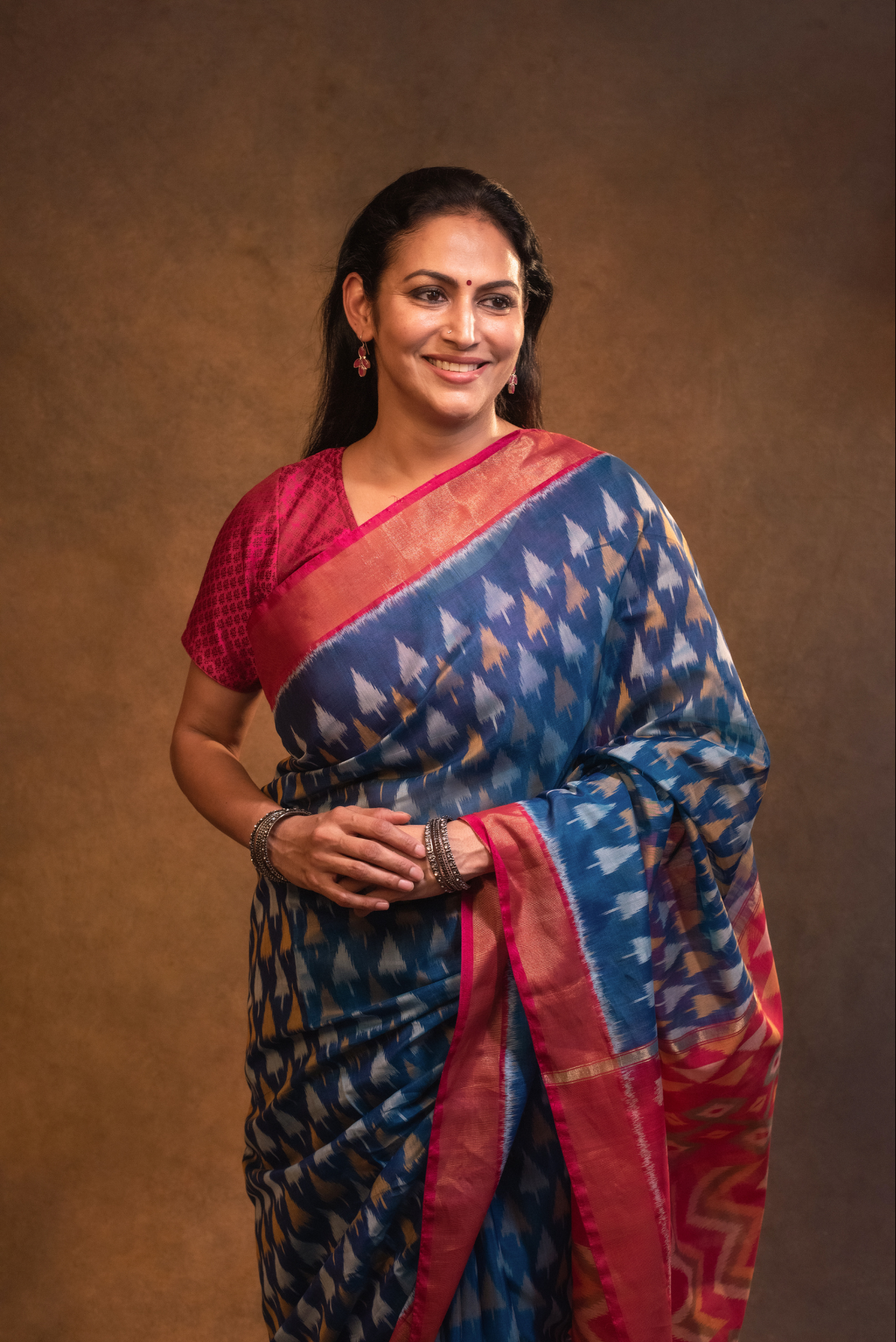 
                  
                    Silk Cotton Ikkat Saree
                  
                