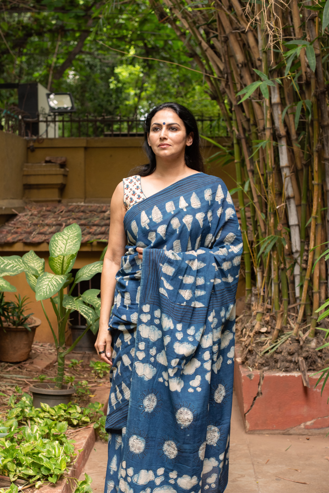 
                  
                    Cotton Saree Hand Printed Natural Dyed
                  
                