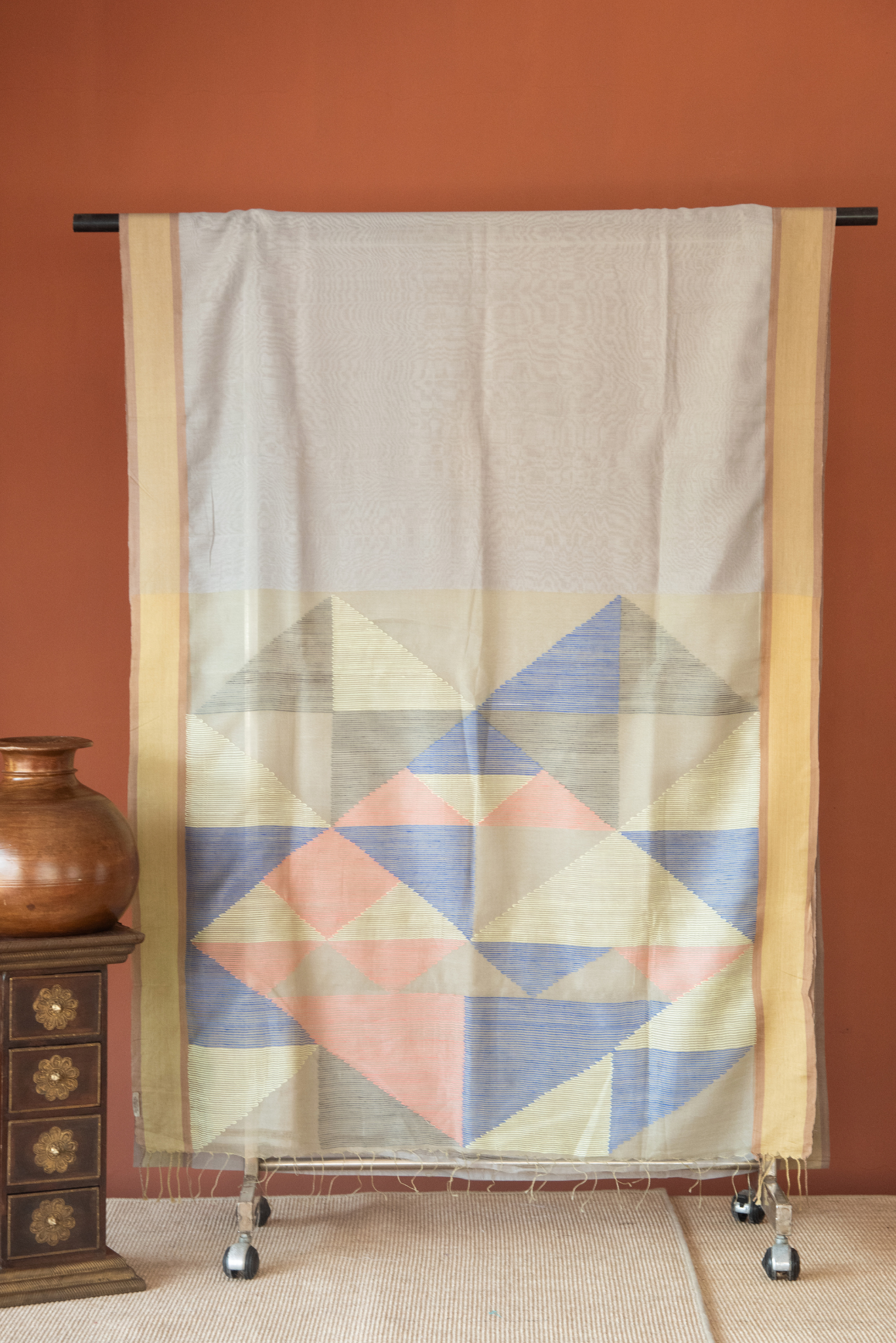 
                  
                    Linen Silk Jamdhani Saree
                  
                