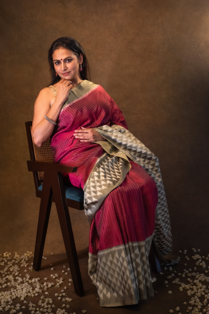 
                  
                    Pure Silk Ikkat Saree
                  
                