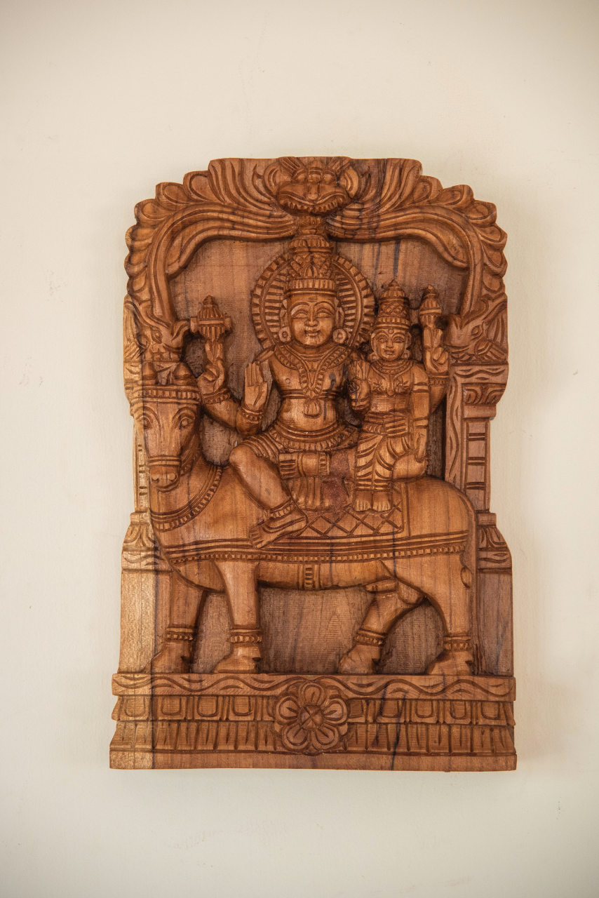 Shiva Parvathi Teak Wood