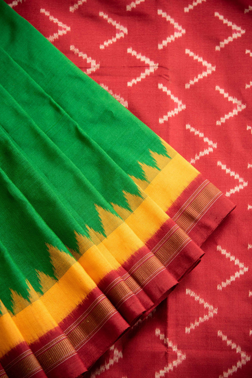 Ikat Tussar Silk Sari