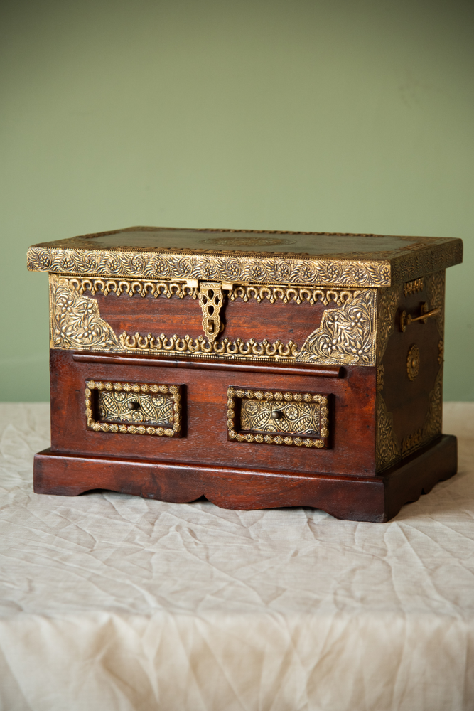 
                  
                    Wooden Brass Work Box
                  
                