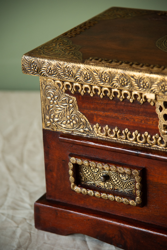 
                  
                    Wooden Brass Work Box
                  
                