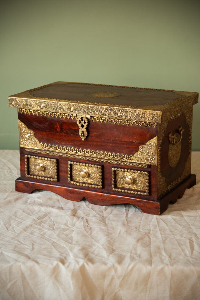 
                  
                    Wooden Brass Work Box
                  
                