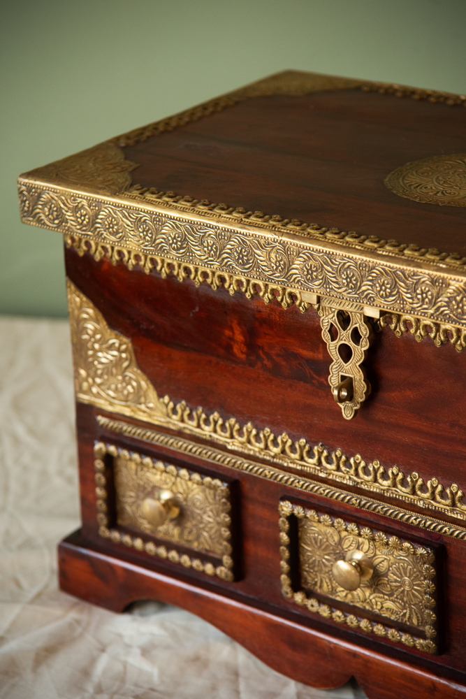 
                  
                    Wooden Brass Work Box
                  
                