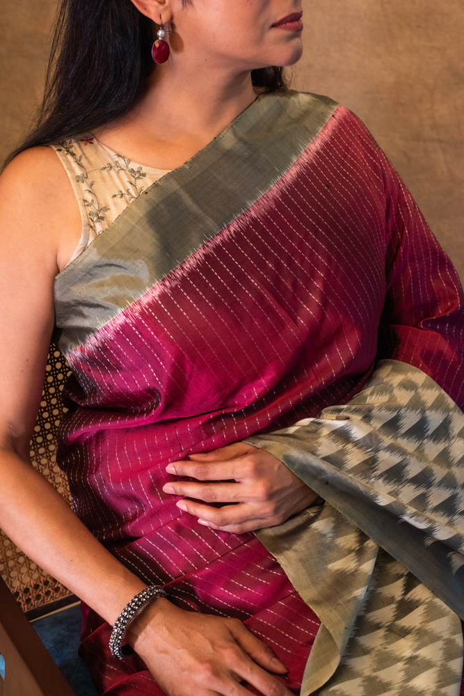 
                  
                    Pure Silk Ikkat Saree
                  
                