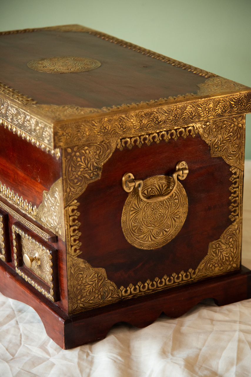 
                  
                    Wooden Brass Work Box
                  
                