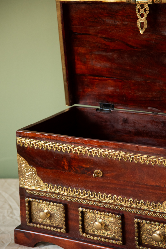 
                  
                    Wooden Brass Work Box
                  
                