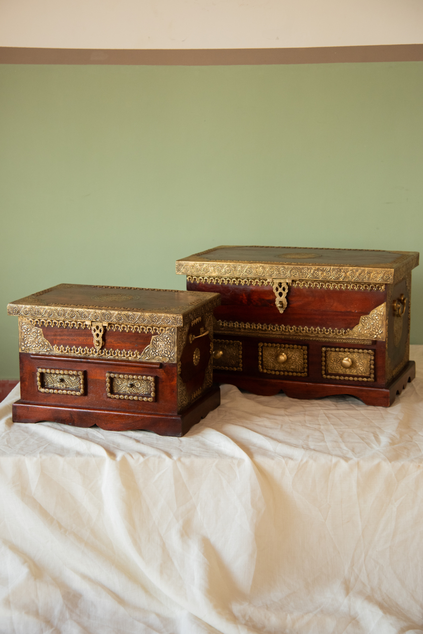 Wooden Brass Work Box