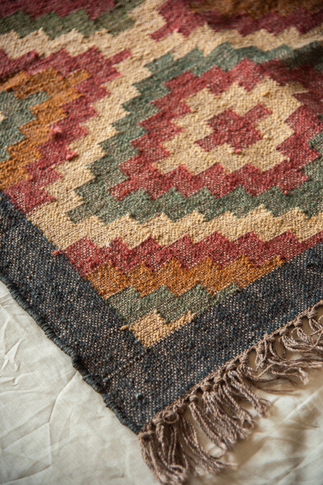 
                  
                    Wool Jute Kilim Dhurrie Rug 6x9 inch
                  
                