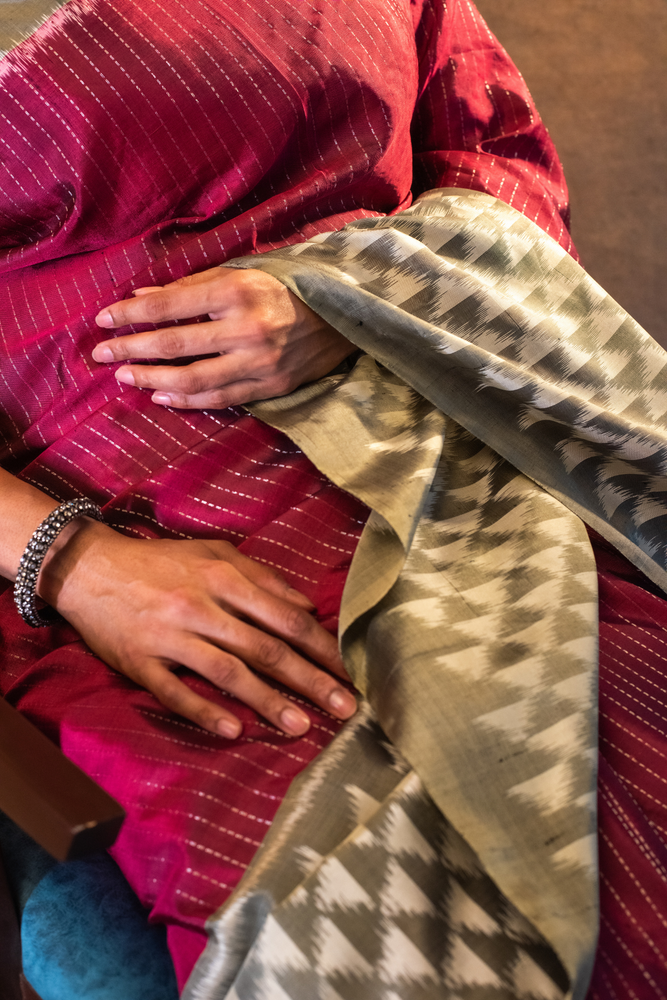 
                  
                    Pure Silk Ikkat Saree
                  
                