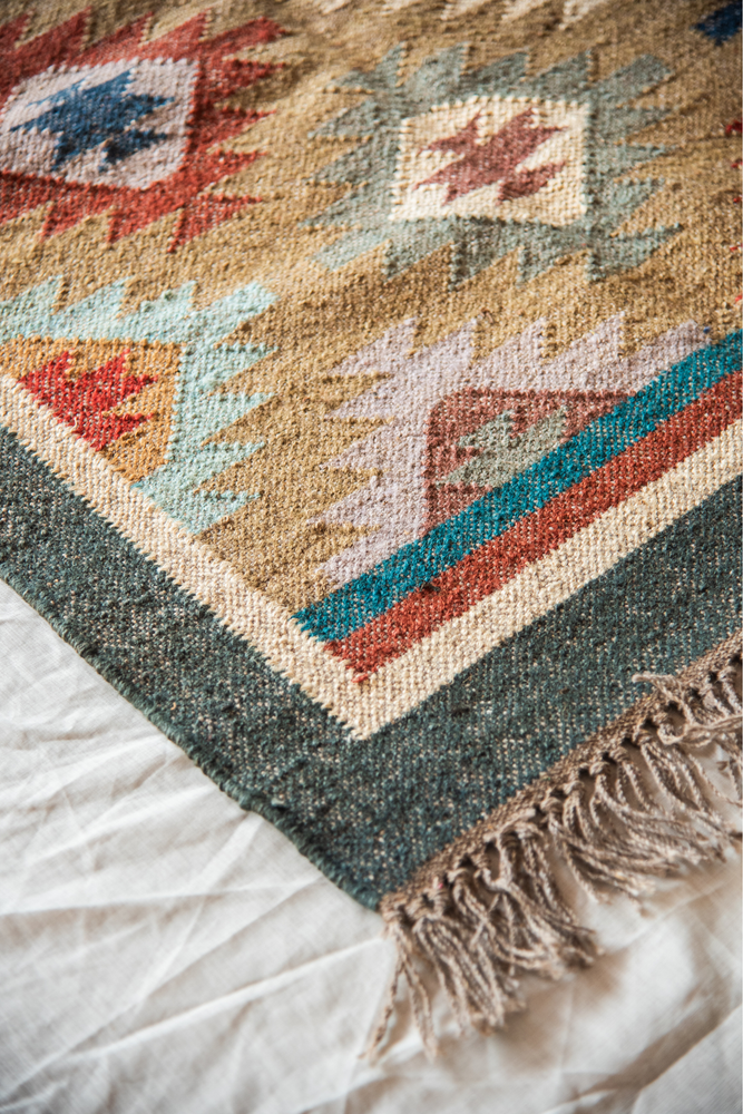 
                  
                    Wool Jute Kilim Dhurrie Rug 6x9 inch
                  
                