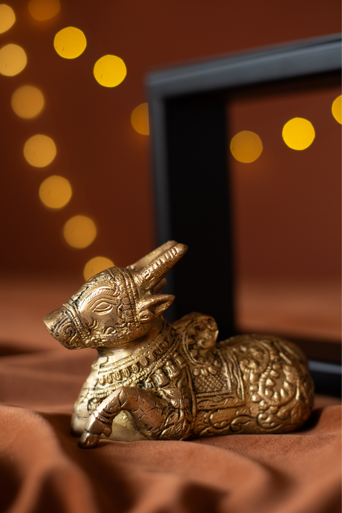 
                  
                    Brass Nandi Pair With Frame
                  
                