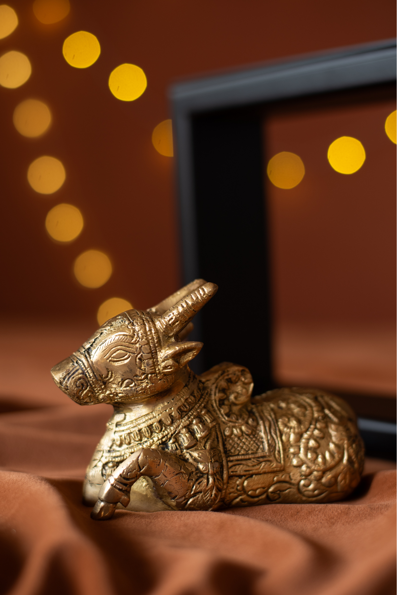 
                  
                    Brass Nandi Pair With Frame
                  
                