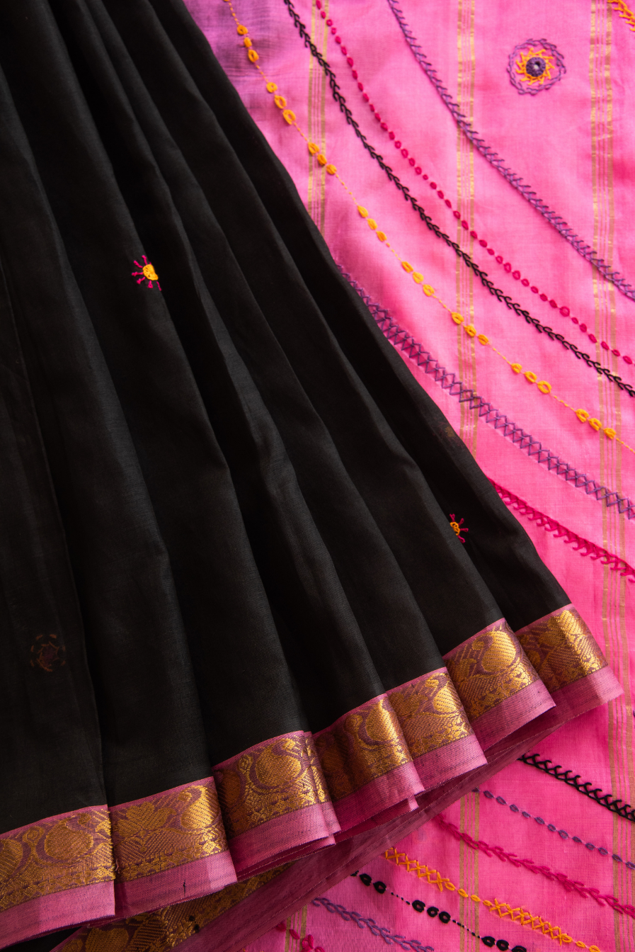 Silk Cotton Lambadiwork Saree