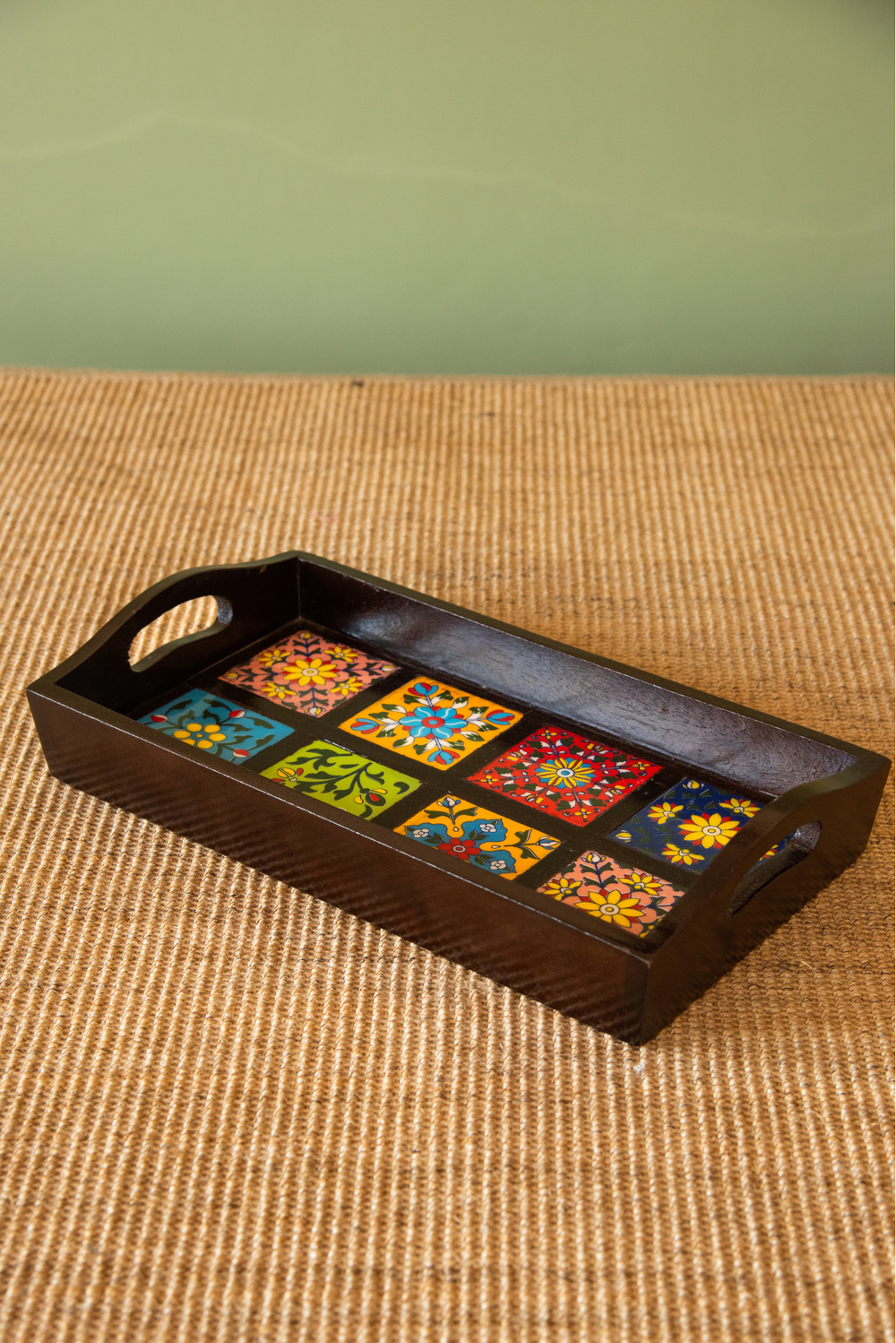 Wooden tile Tray