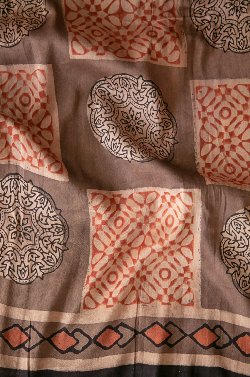 
                  
                    Ajrakh Block Printed Chanderi Silk Cotton Sari
                  
                