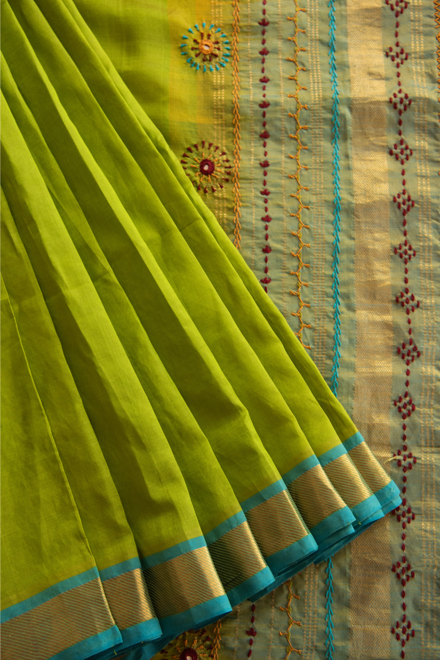 Silk Cotton Lambadiwork Saree