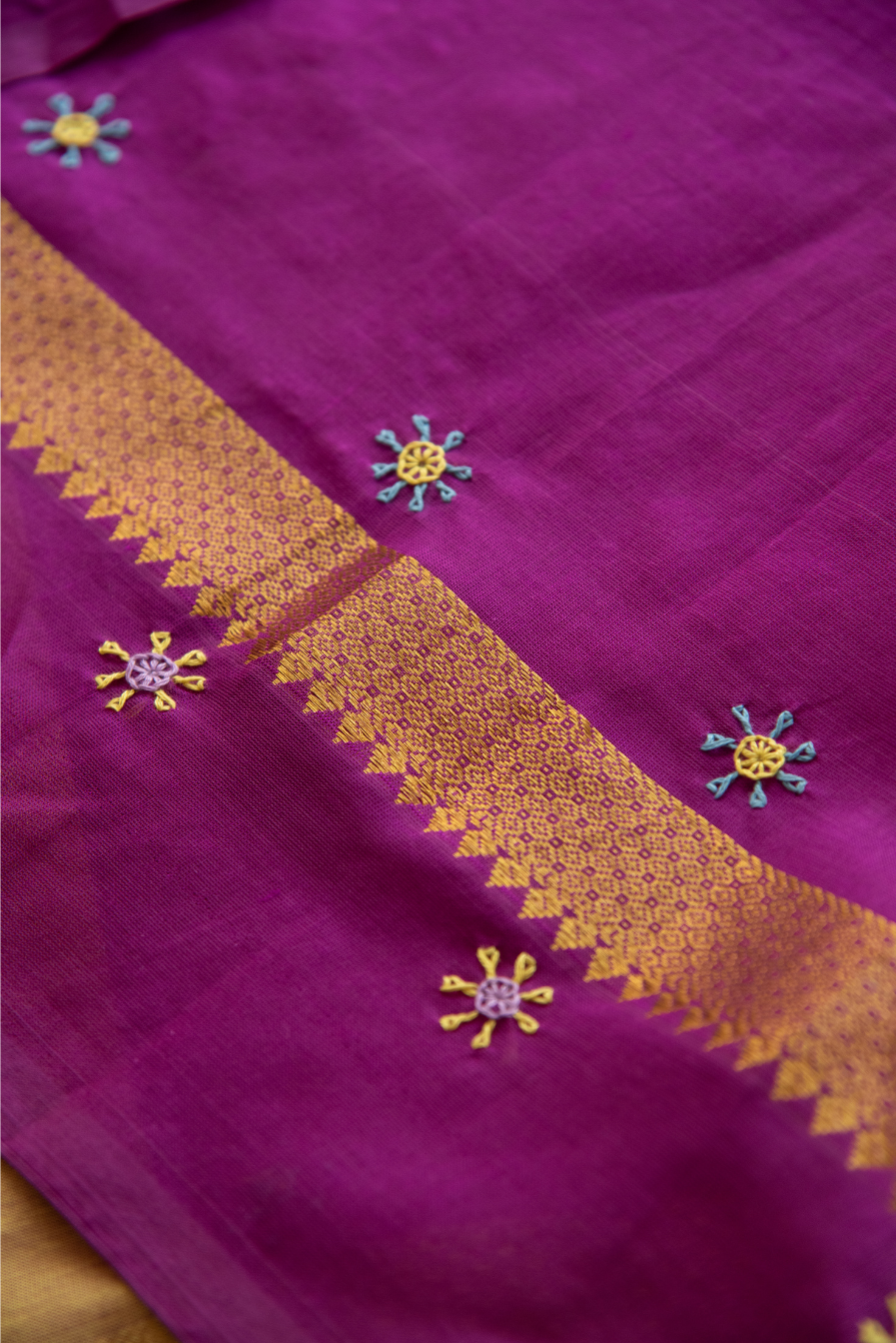 
                  
                    Silk Cotton Lambadiwork Saree
                  
                