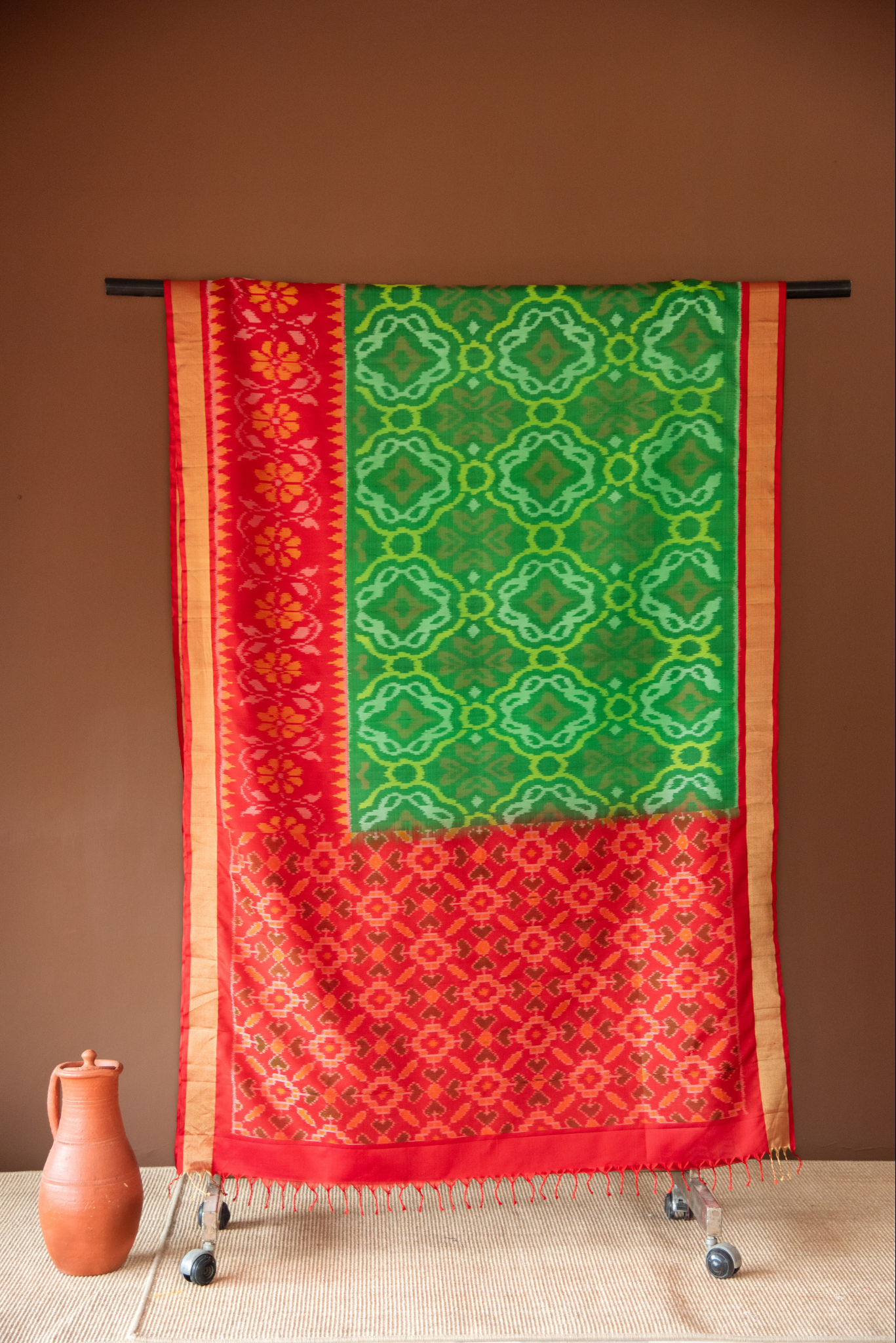 
                  
                    Pure Silk Ikat Saree
                  
                