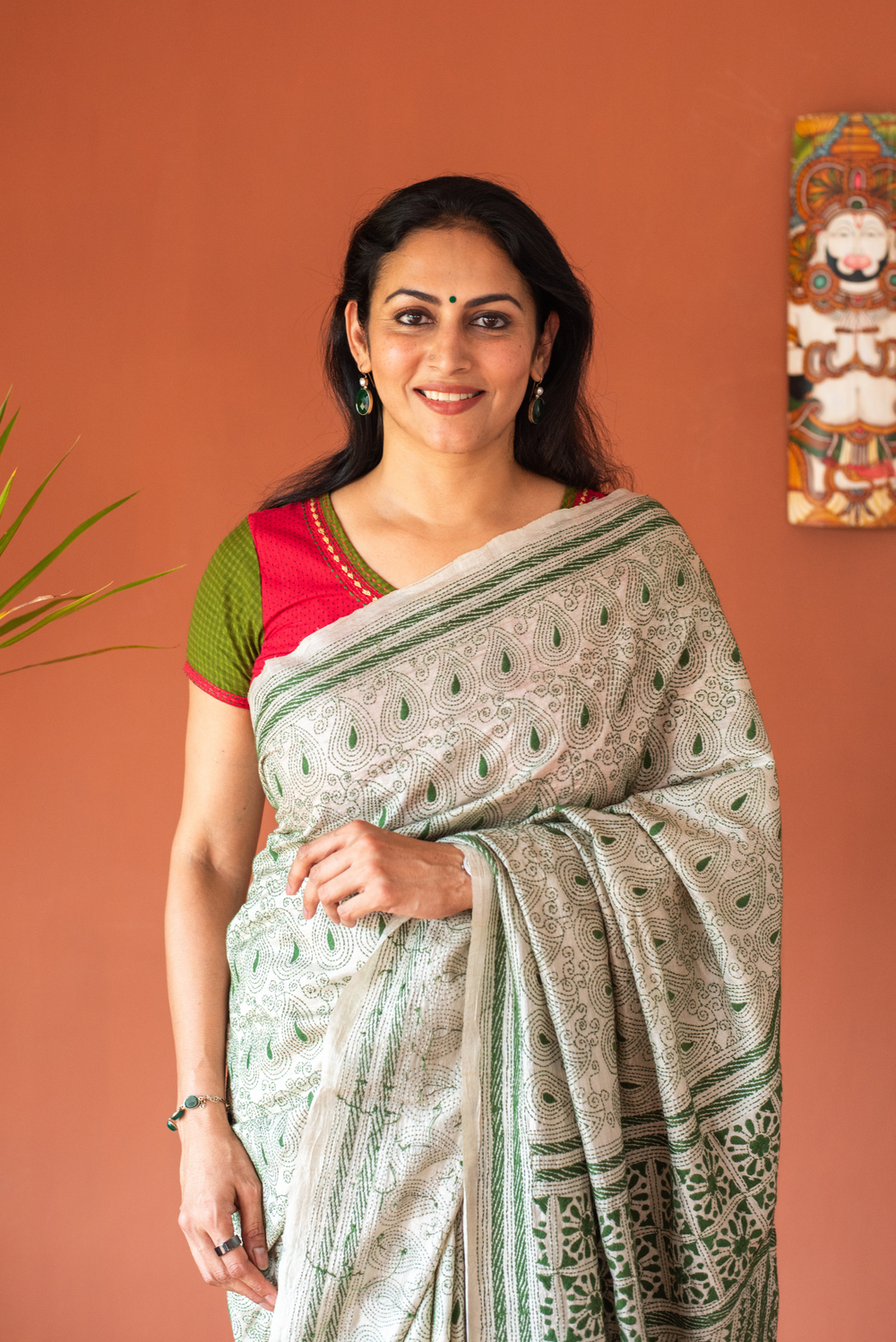 Tussar Silk Kantha Work Saree