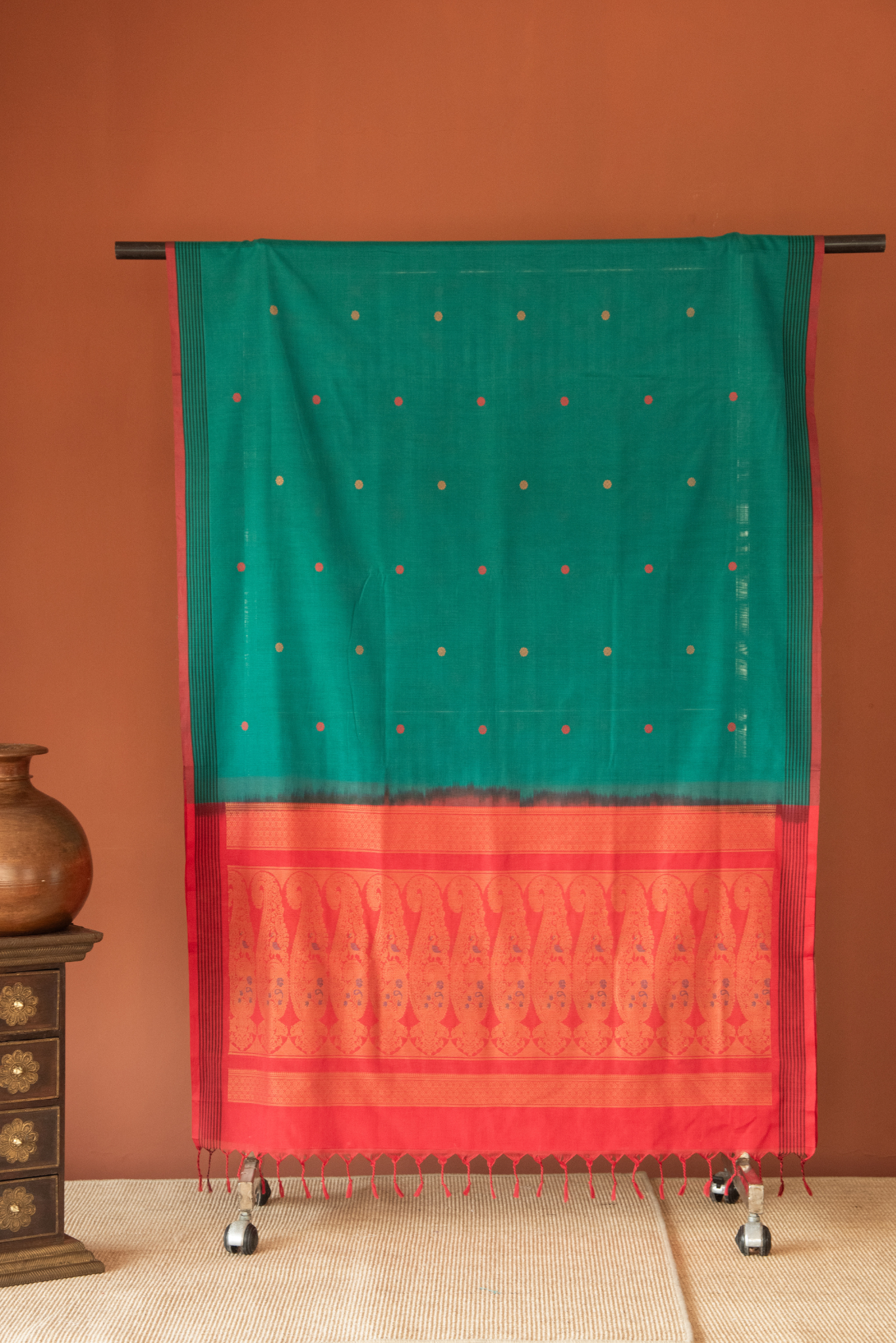 
                  
                    Handloom Mercerized Cotton Saree
                  
                