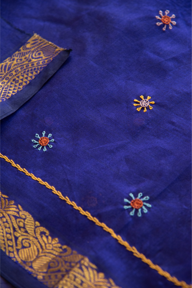 
                  
                    Silk Cotton Lambadiwork Saree
                  
                