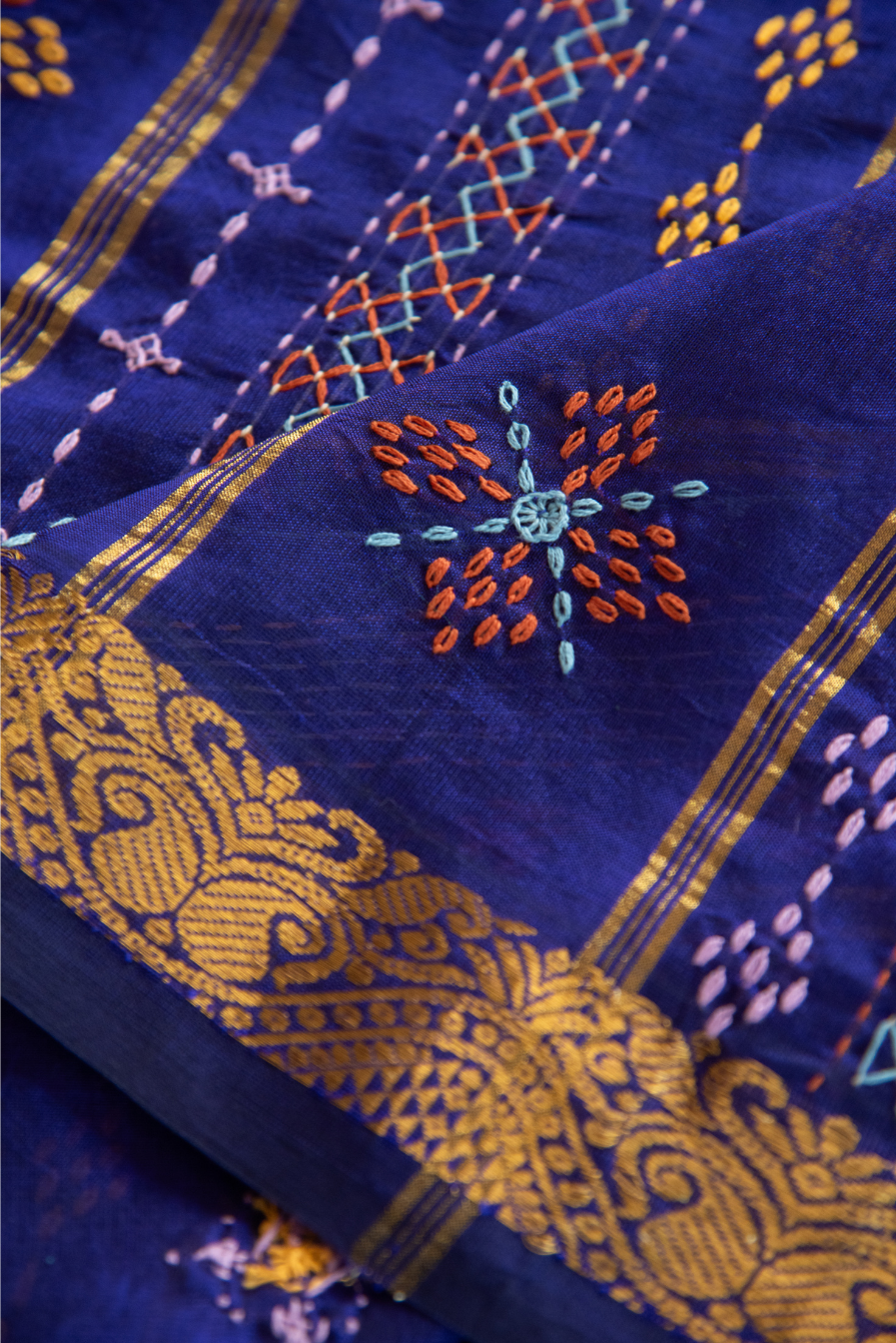 
                  
                    Silk Cotton Lambadiwork Saree
                  
                