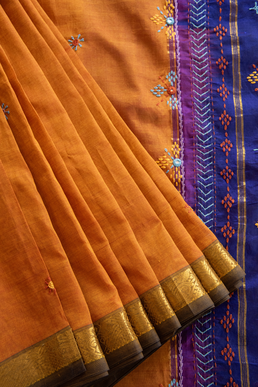 Silk Cotton Lambadiwork Saree