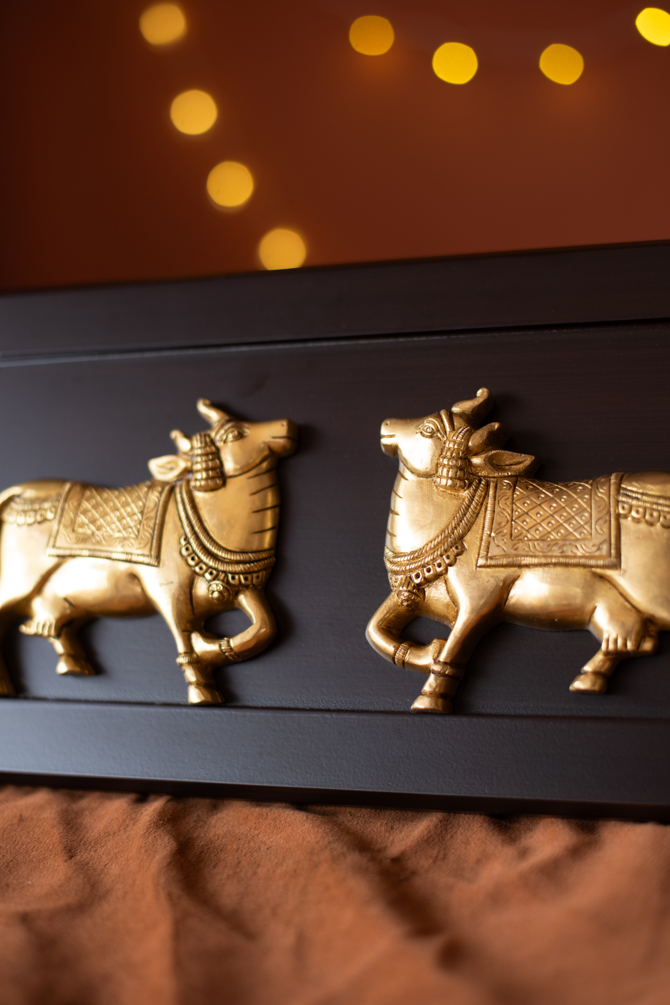 
                  
                    Brass Cow Pair With Frame
                  
                