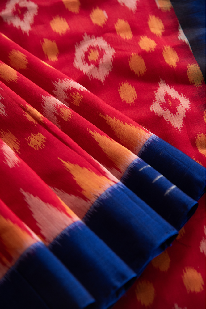 
                  
                    Silk Cotton Ikat Saree
                  
                