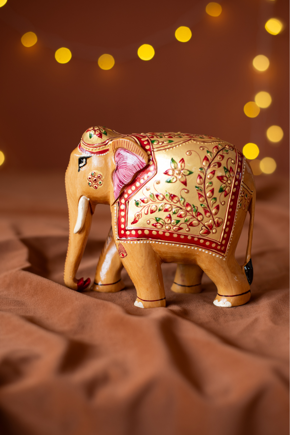 Wooden Elephant Embose Painting