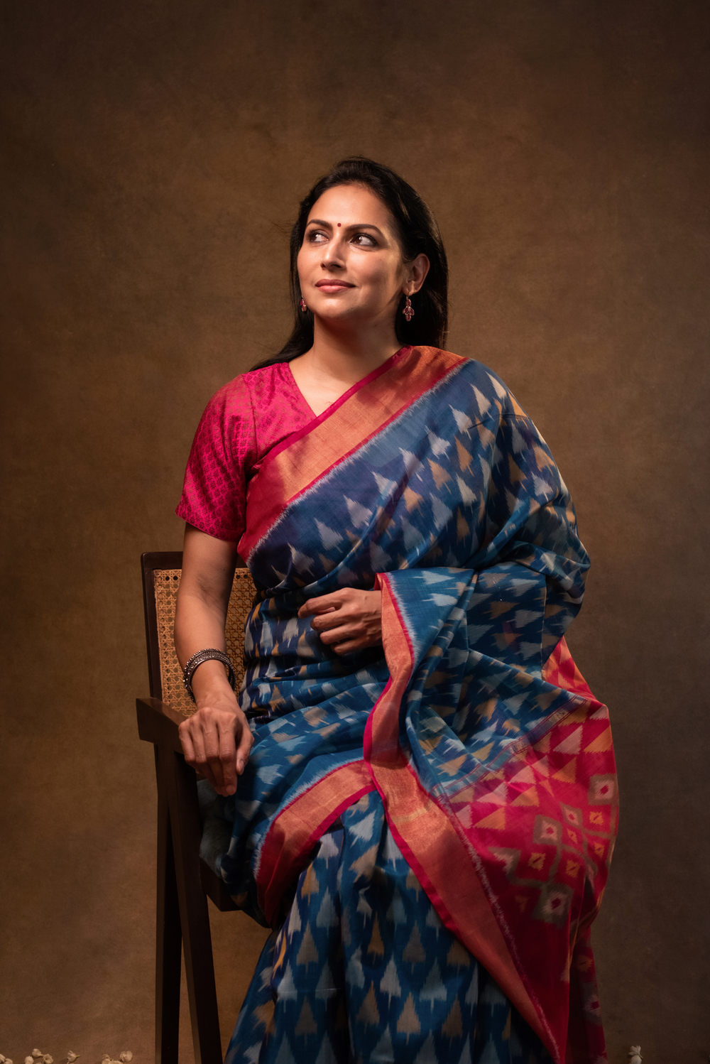 Silk Cotton Ikkat Saree