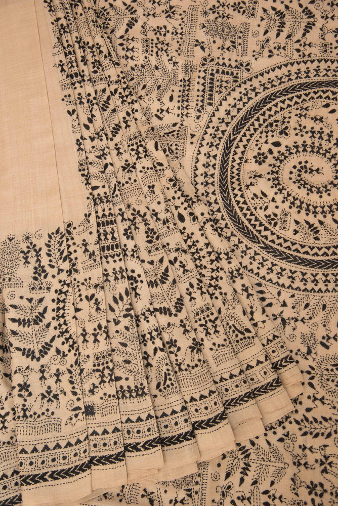 
                  
                    Tussar Silk Sari - Kantha Embroidery
                  
                