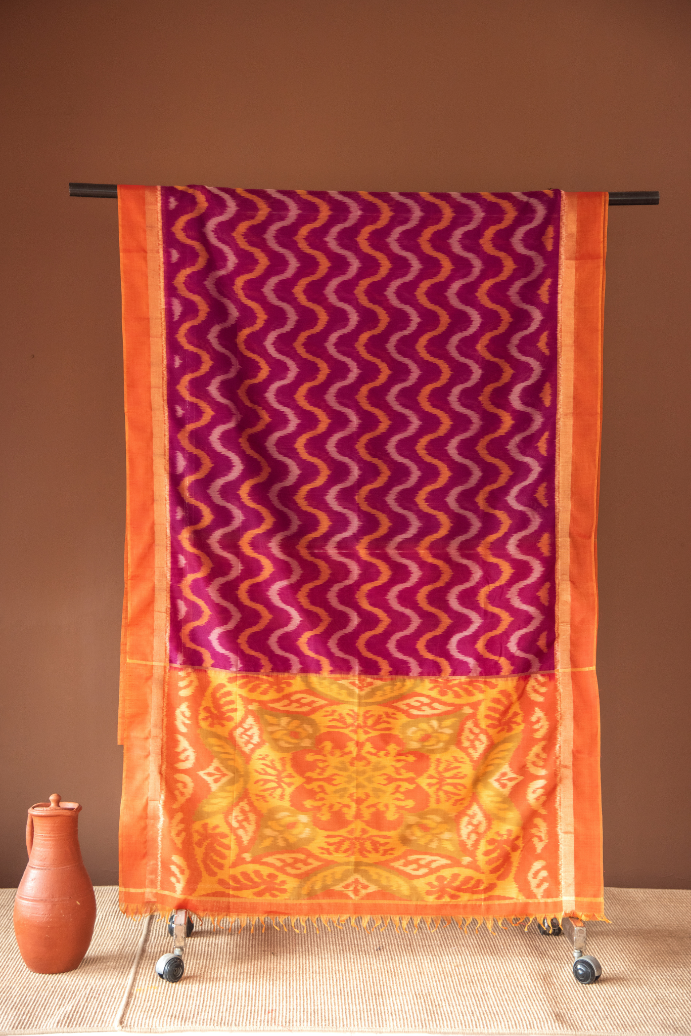 
                  
                    Silk Cotton Ikat Saree
                  
                