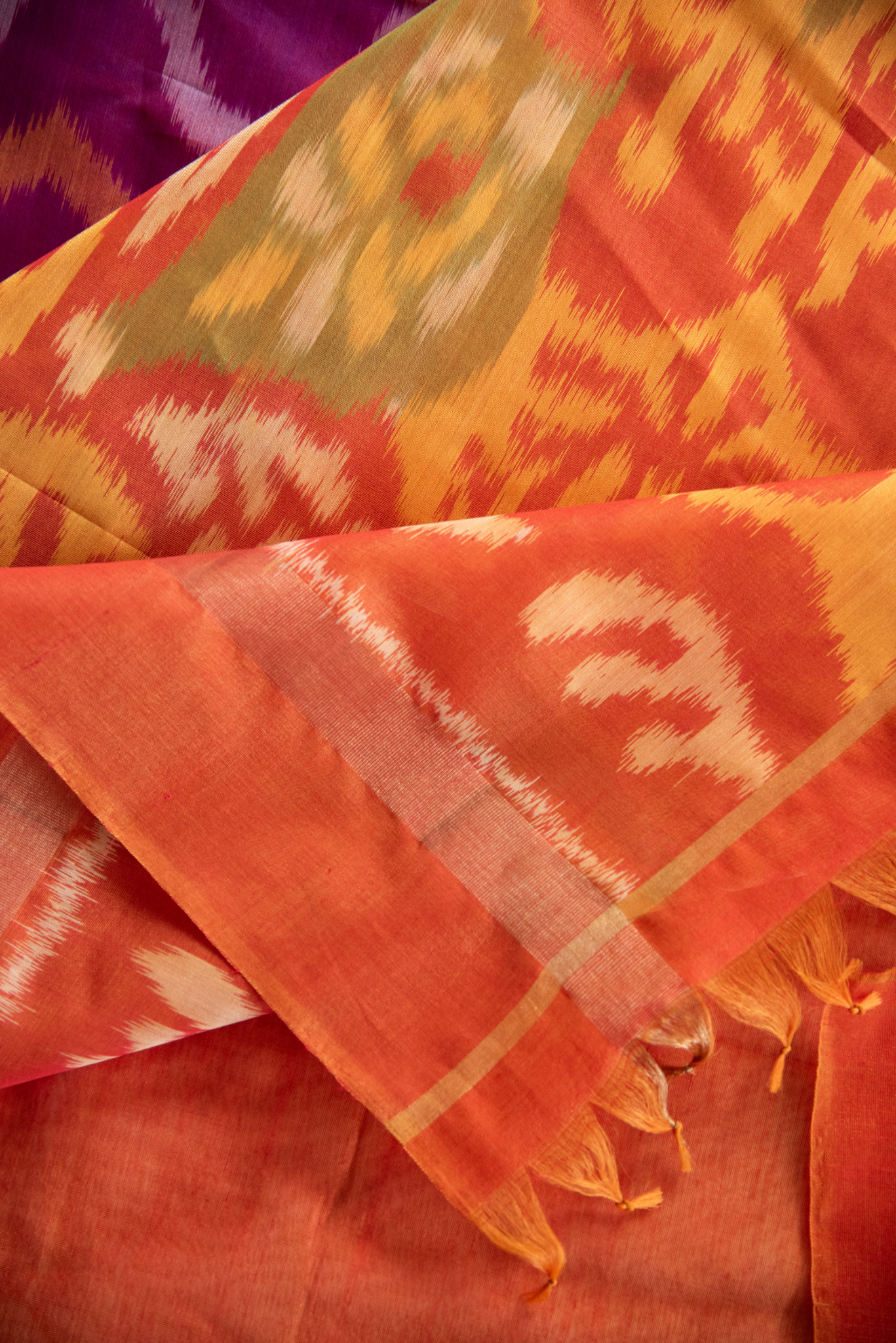 
                  
                    Silk Cotton Ikat Saree
                  
                