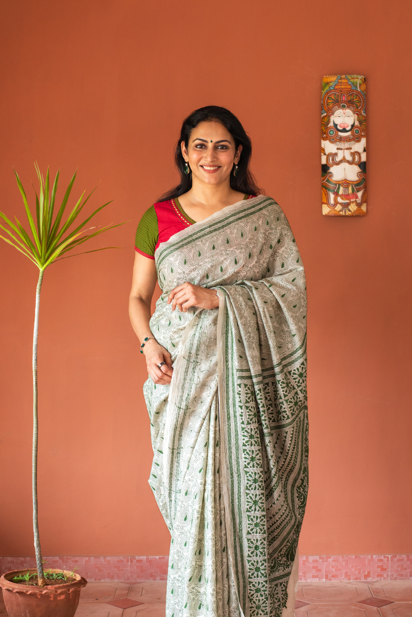 
                  
                    Tussar Silk Kantha Work Saree
                  
                