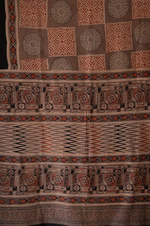 
                  
                    Ajrakh Block Printed Chanderi Silk Cotton Sari
                  
                