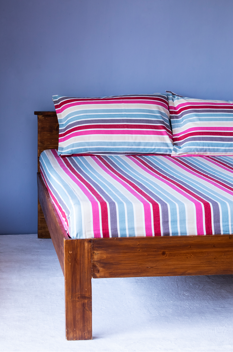 Hand - Woven Multicolour Stripe Bedcover