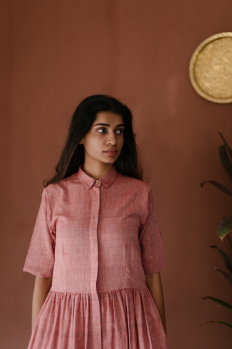 
                  
                    Handloom Cotton Midi Shirt Dress
                  
                