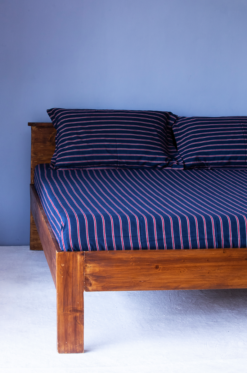 
                  
                    Hand - Woven Stripe Bedcover Blue and Red
                  
                